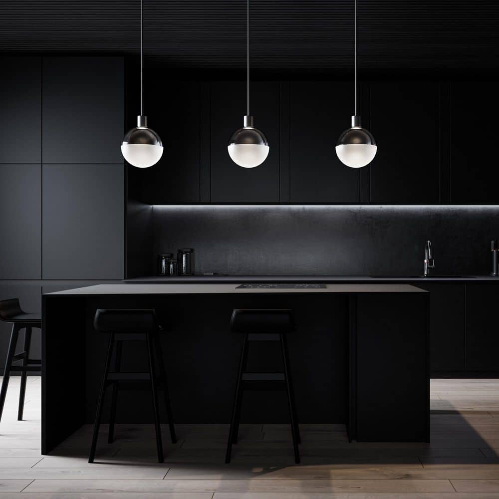 Gaze 12 in. 1-Light Black Pendant Light with Integrated LED Selectable 4CCT 2700K-3000K-3500K-4000K price history on PriceWatchPro