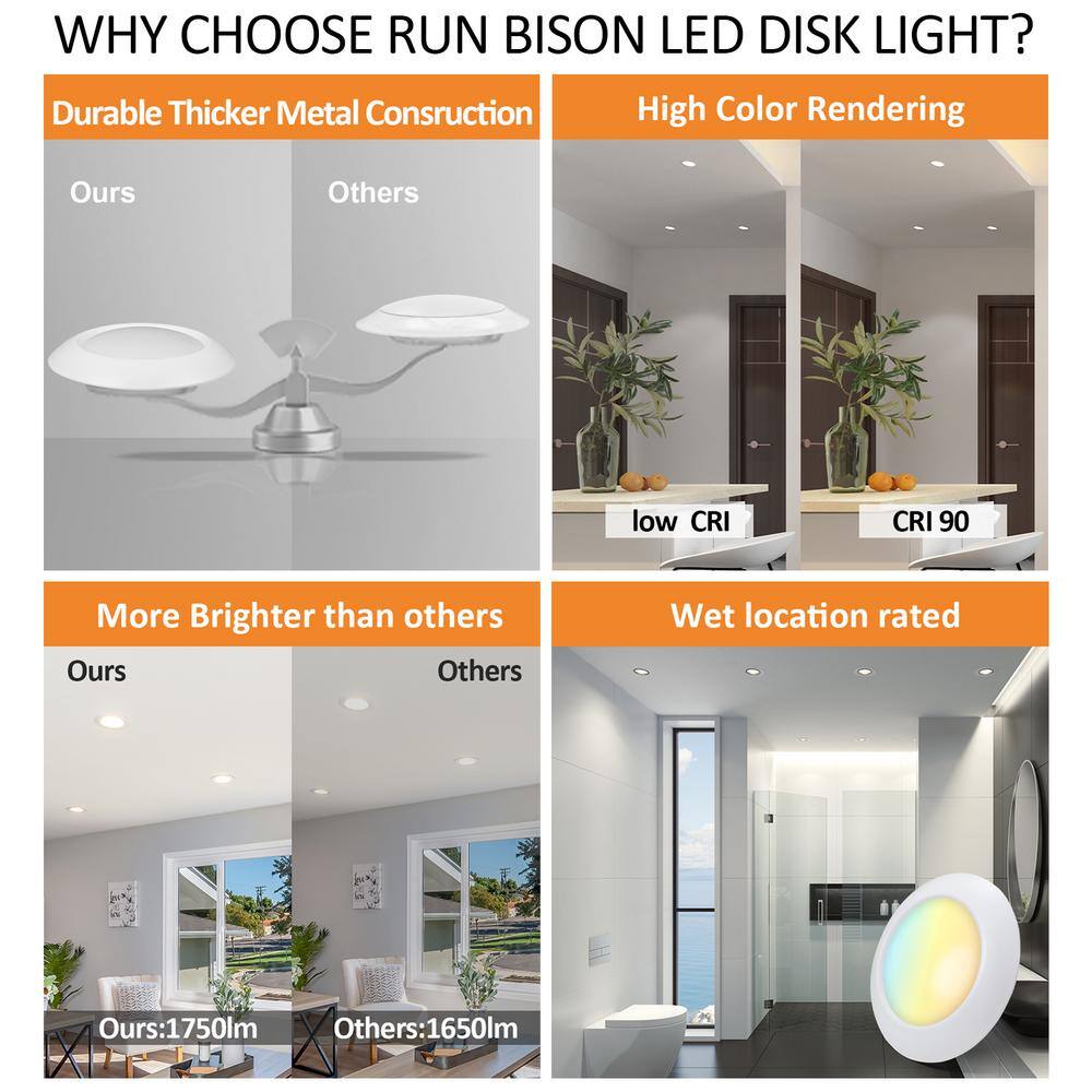 13" Selectable CCT New Construction LED Recessed Lighting Kit