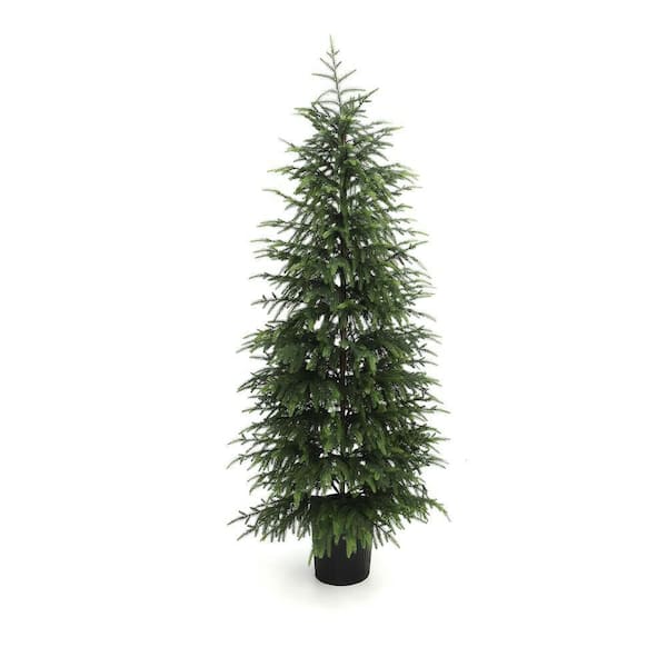 5 ft. Fir PreLit Artificial Christmas Tree Potted with Green Branches