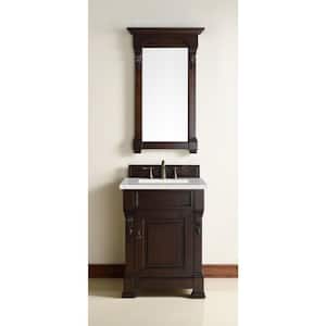 Brookfield 26 in. W x 23.5 in. D x 34.3 in. H Bath Vanity in Burnished Mahogany with Eternal Serena Quartz Top