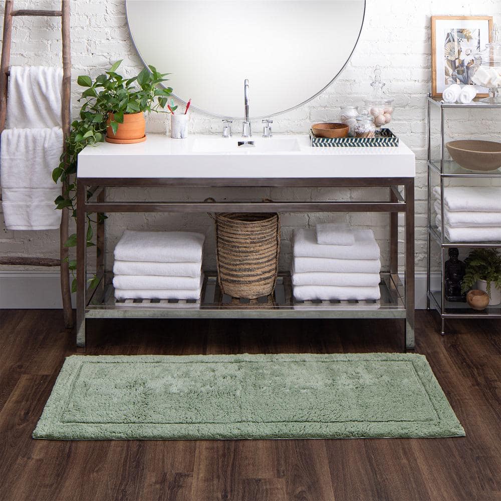 Seaglass Premium Cotton 2' x 5' Non-Slip Bath Runner Rug