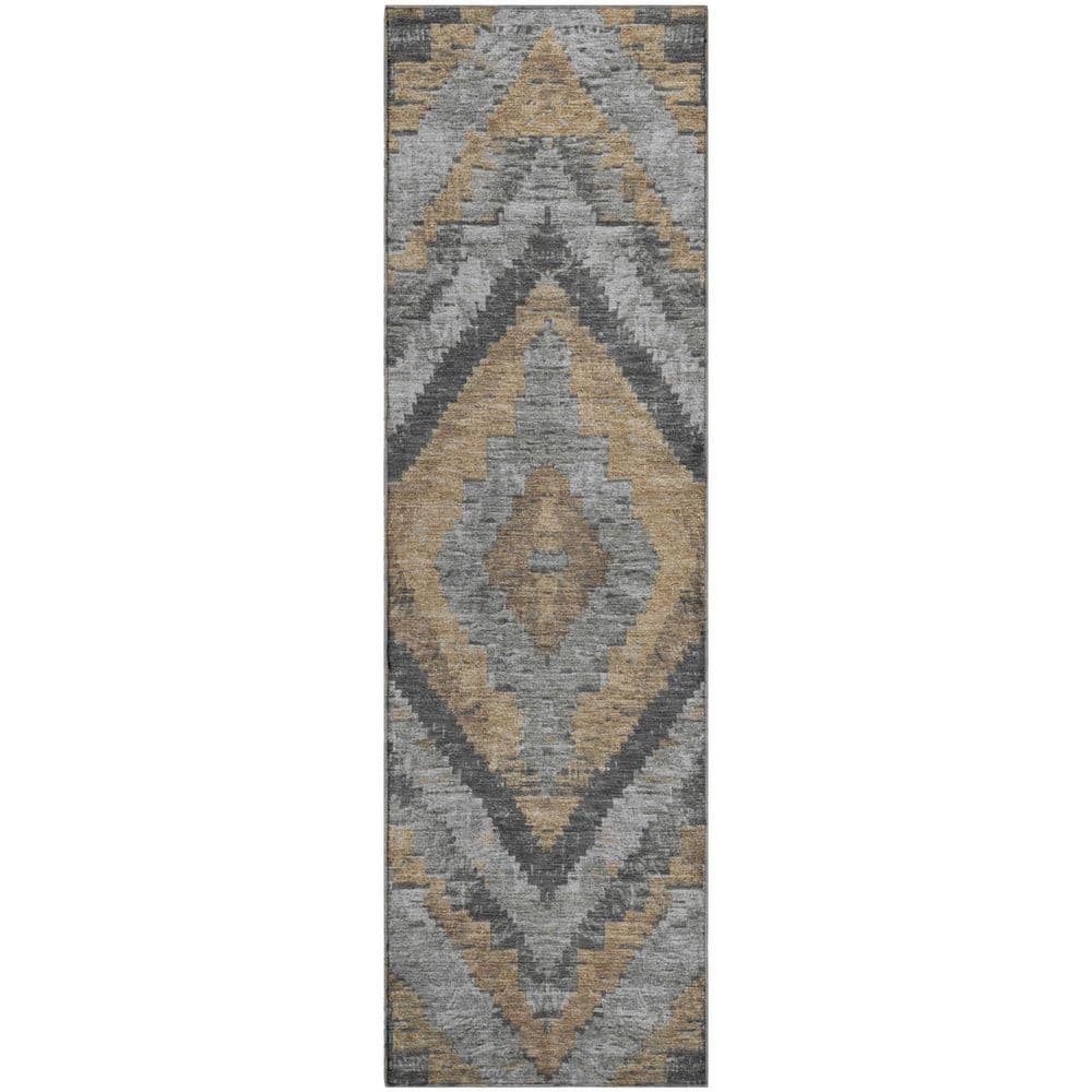 Mayfield Premium Machine Washable Abstract AMF1890 Khaki 2 ft. 3 in. x 7 ft. 6 in. Runner Rug price history on PriceWatchPro