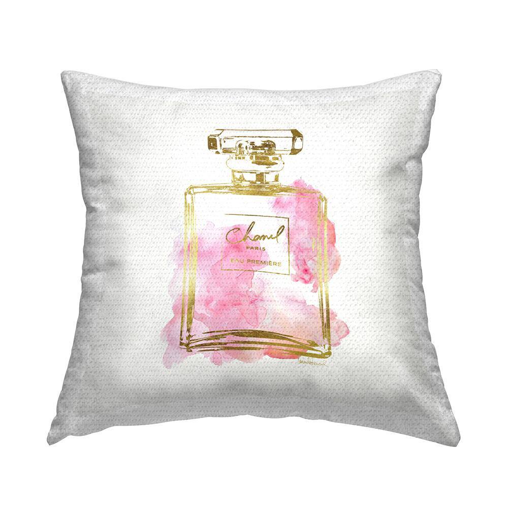 Glam Perfume Bottle Expressive Pink Watercolor Pattern Pink Square Outdoor Throw Pillow price history on PriceWatchPro