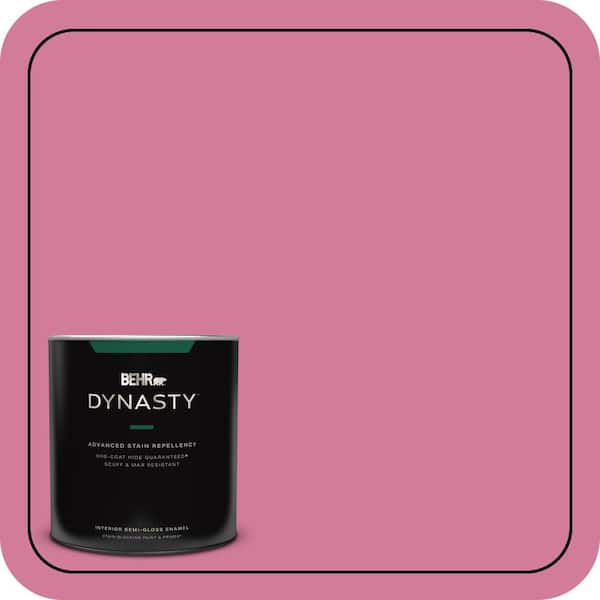BEHR DYNASTY 1 qt. #P130-5 Little Bow Pink Semi-Gloss Enamel Interior Stain-Blocking Paint and Primer