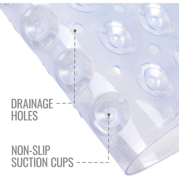 AmazerBath 40 x 16 Inches Shower Mat Non Slip with Suction Cups and Dr