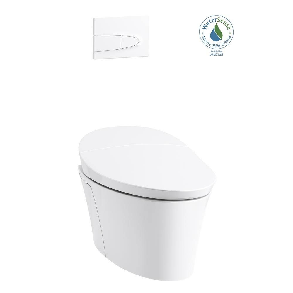 White Wall-Mounted Dual Flush High Efficiency Toilet