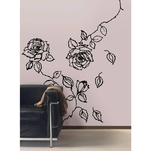 Snap 2 Sheets Black Rose Wall Art