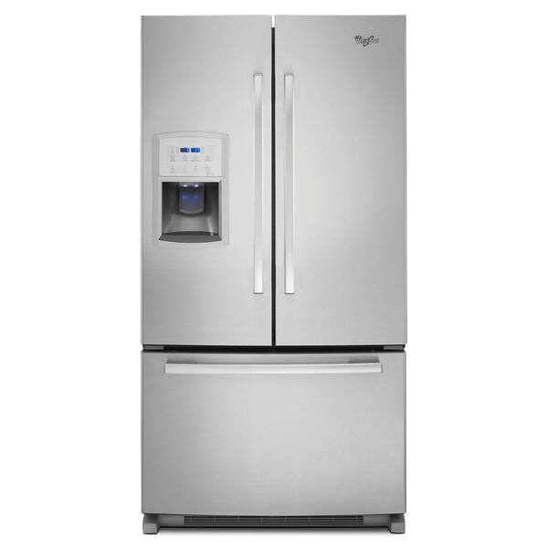 Whirlpool 36 in. W 19.7 cu. ft. French Door Refrigerator in Monochromatic Stainless Steel, Counter Depth