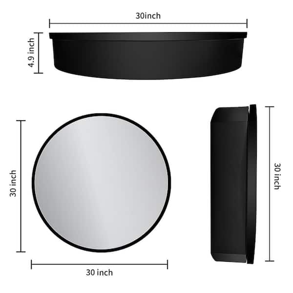 Cesicia Generous 30 in. W x 30 in. H Round Metal Framed Surface Mount Bathroom Medicine Cabinet with Mirror