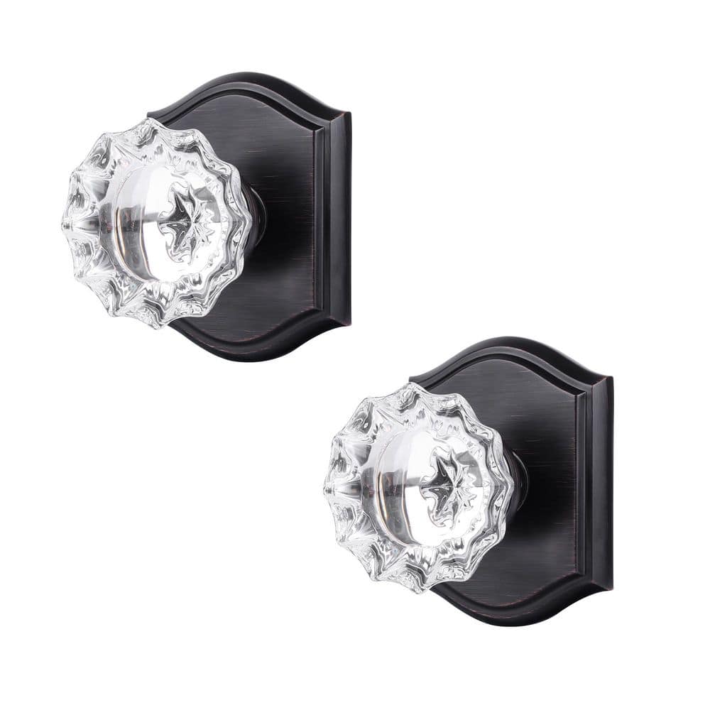 Vintage Oil Rubbed Bronze Interior Dummy Door Knob 2 Pack with Floral Crystal Knob and Arch Backplate price history on PriceWatchPro