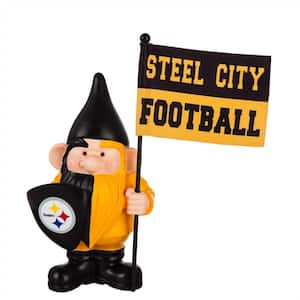 10 in. x 6 in. Pittsburgh Steelers NFL Garden Gnome with Team Flag