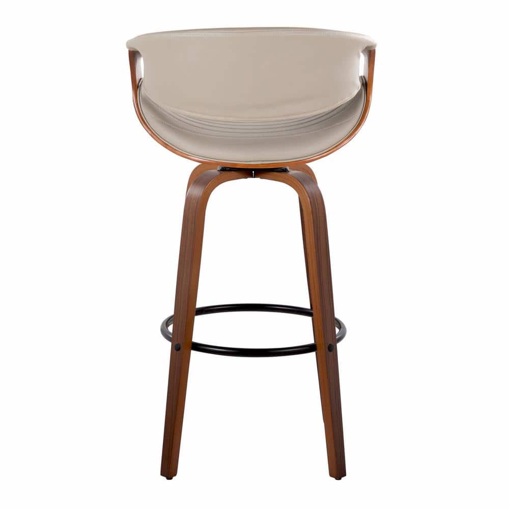 Symphony Walnut and Black Swivel Barstool Set of 2