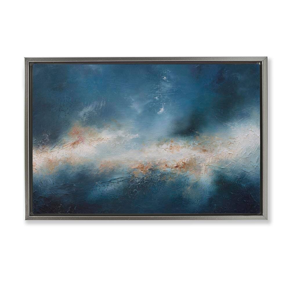 Beneath The Surface Abstract by Lydia Orange Gray Floater Frame Abstract Graphic Art Print 17 in. x 25 in. price history on PriceWatchPro