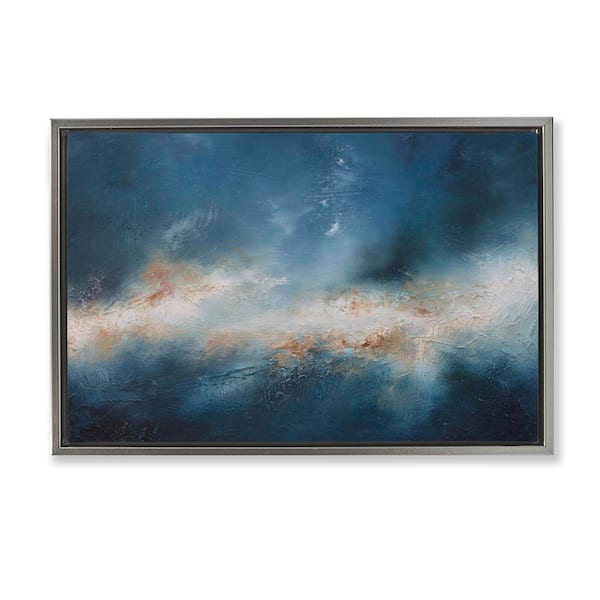 Stupell Industries Beneath The Surface Abstract by Lydia Orange Gray Floater Frame Abstract Graphic Art Print 17 in. x 25 in.
