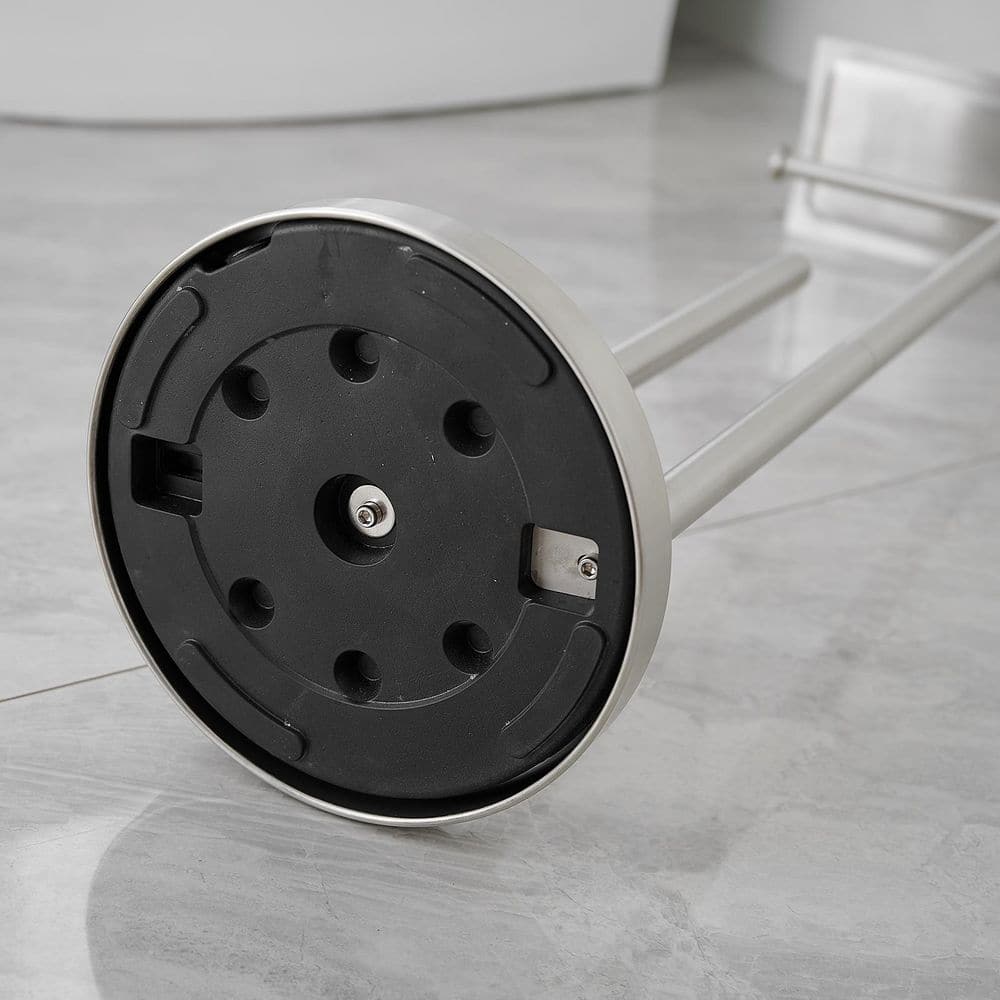 Brushed Nickel Freestanding Toilet Paper Holder with Storage Shelf