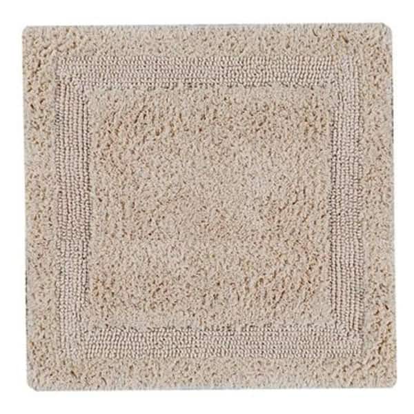 Lux Collection Sand 20 in. x 20 in. Contour 100% Cotton Reversible Race Track Pattern Bath Rug