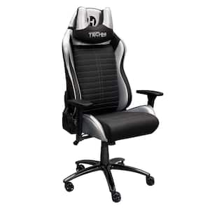 Black and Silver Memory Foam Ergonomic Adjustable Seat Height Swivel Racing Gaming Office Chair with Arms