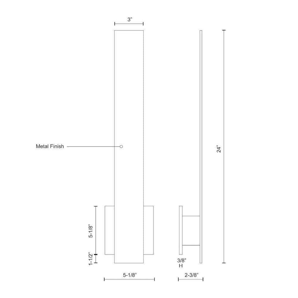 Elegant Brushed Nickel 24" Dimmable LED Wall Sconce