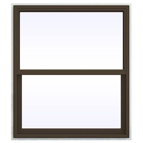 JELD-WEN 41.5 in. x 53.5 in. V-4500 Series Single Hung Vinyl Window - Brown