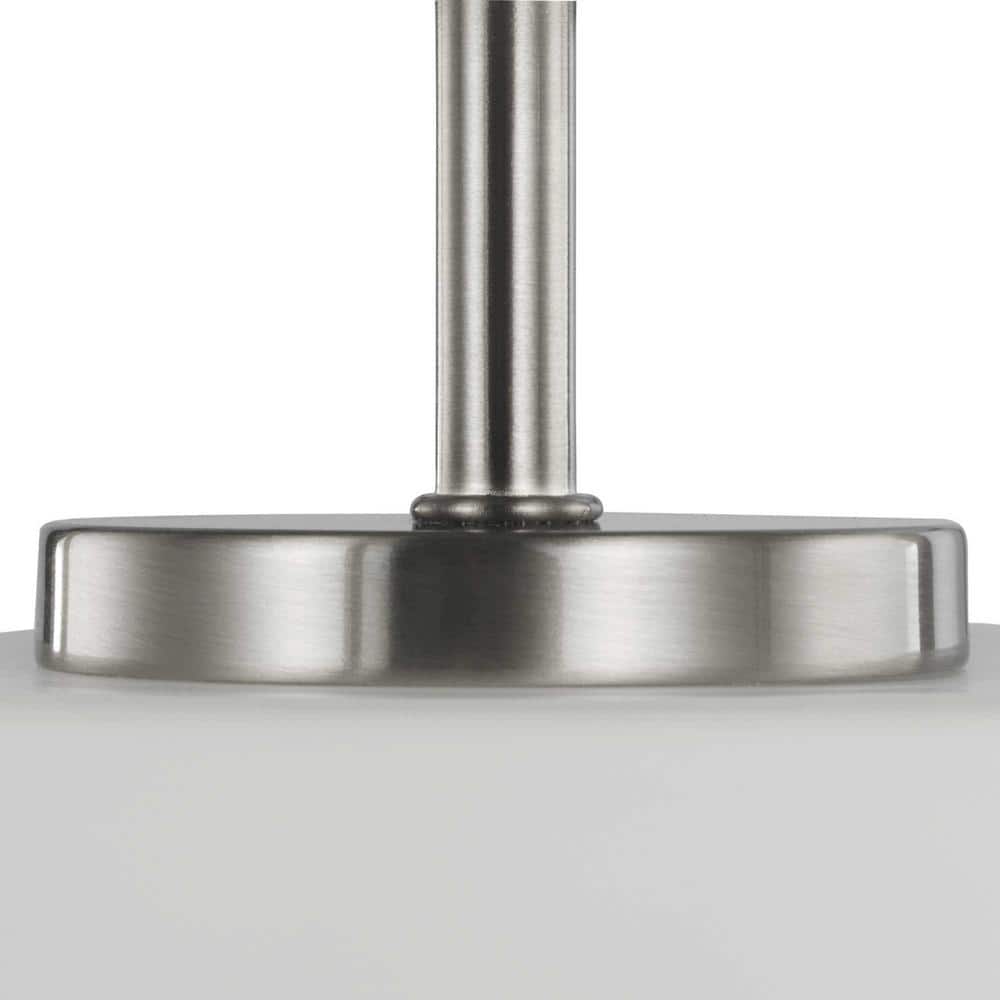 Chadwick Brushed Nickel Mini-Pendant with Opal Glass Shade