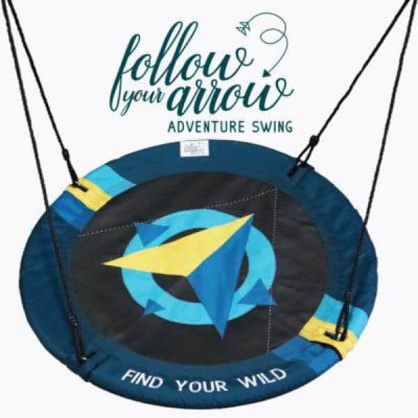 Adventure Blue and Yellow Fabric Multi-Person Saucer Swing