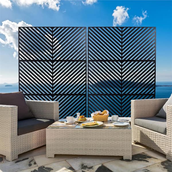 KAHO Kahomvis 6.3 ft. x 4 ft. Black Outdoor Steel Decorative