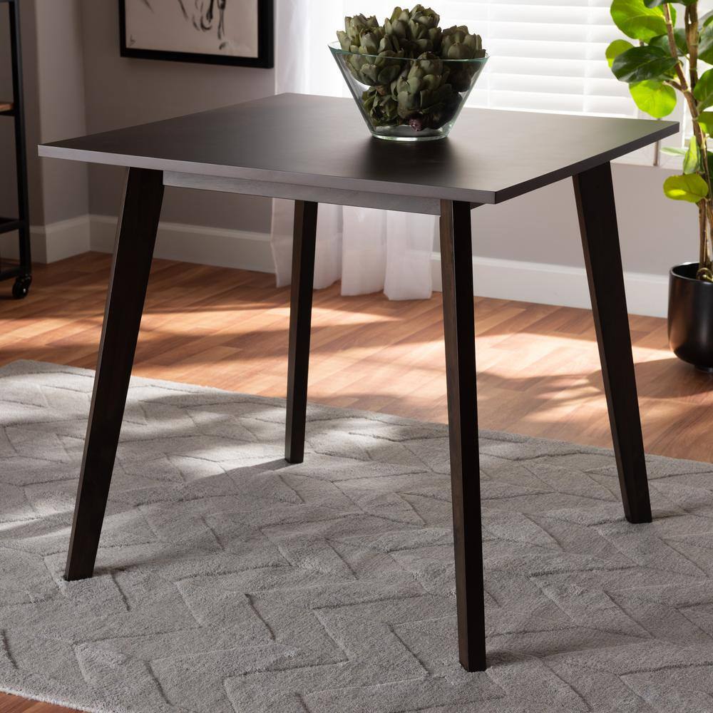 Britte Dark Oak Brown Square Wood Dining Table