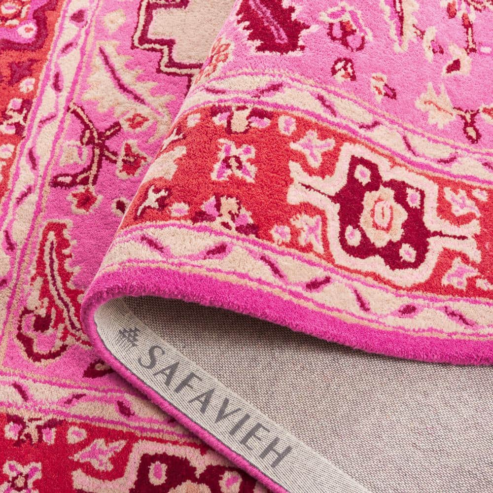 Bellagio Fusion Red-Pink Hand-Tufted Wool Area Rug - 2'6" x 4'