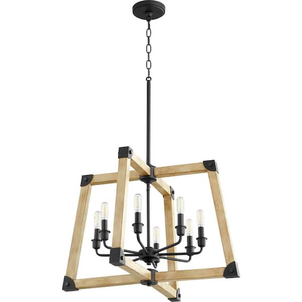 quorum Alpine 8-Light Pendant - Textured Black