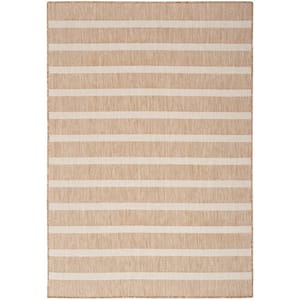 Positano Beige Ivory 5 ft. x 7 ft. Stripes Contemporary Area Rug