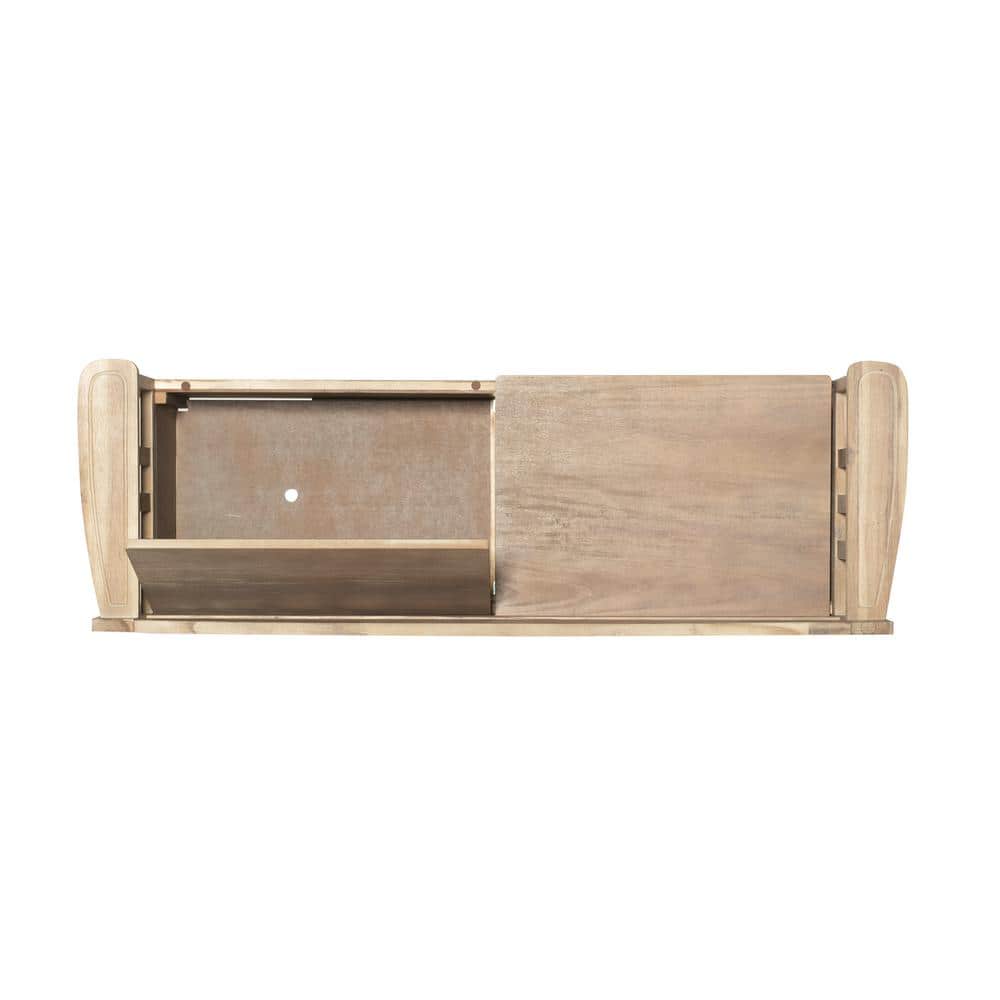 Rustic Iris 52" Natural Wash Wood Storage Bench with Split Seat