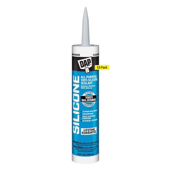 DAP Silicone 9.8 oz. Clear Exterior/Interior Window, Door and Siding Sealant (12-Pack)