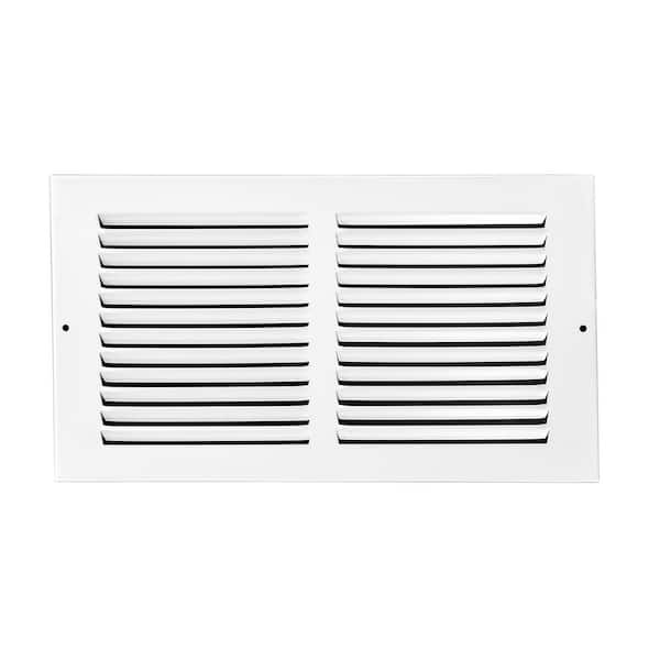 Venti Air 12 in. x 8 in. White Flat Return Air Steel Grille HRG1208 ...