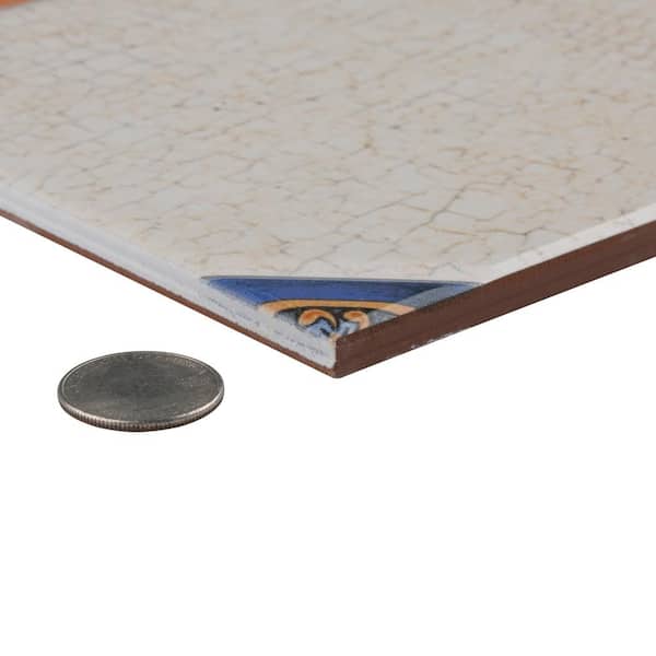 Manises Decor Mix 13-1/8 in. x 13-1/8 in. Ceramic Floor and Wall Take Home Tile Sample