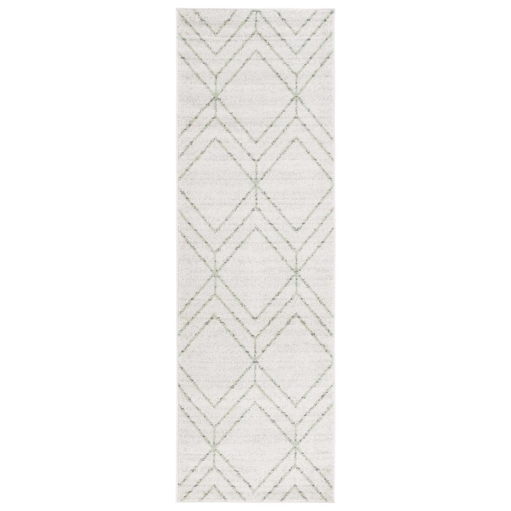 Diamond Runner Rug SAFAVIEH Adirondack Ivory/Sage 3 ft. x 12 ft. Diamond Runner Rug ...