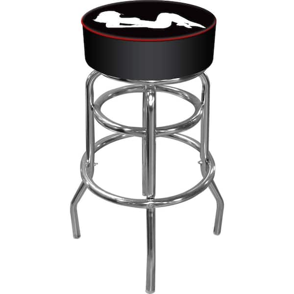 Trademark Shadow Babes A Series 31 in. Chrome Swivel Cushioned Bar Stool