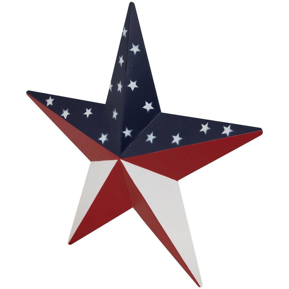Patriotic Red, White, and Blue Metal Star Wall Decoration