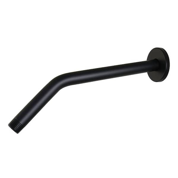 12 in. Shower Arm with Flange in Matte Black