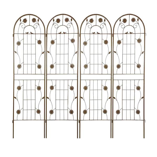 2 Pack 71 in. x 19.7 in. Black Metal Garden Trellis, Rustproof Trellis for Climbing Plants Outdoor Flower Support