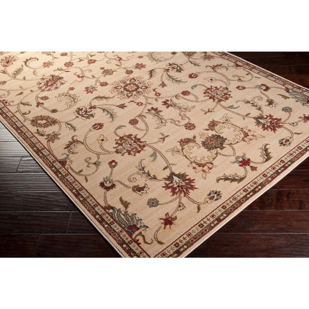 Sabin Beige Rectangular Synthetic Oriental Area Rug, 12' x 14'11"