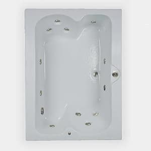 60 in. x 48 in. Rectangular Whirlpool Bathtub with Reversible Drain in White