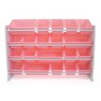 Humble Crew Molly Supersized White and Pink 16-Bin Toy Organizer