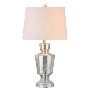 Olivia 26.5 in. Silver/Ivory Glass Table Lamp