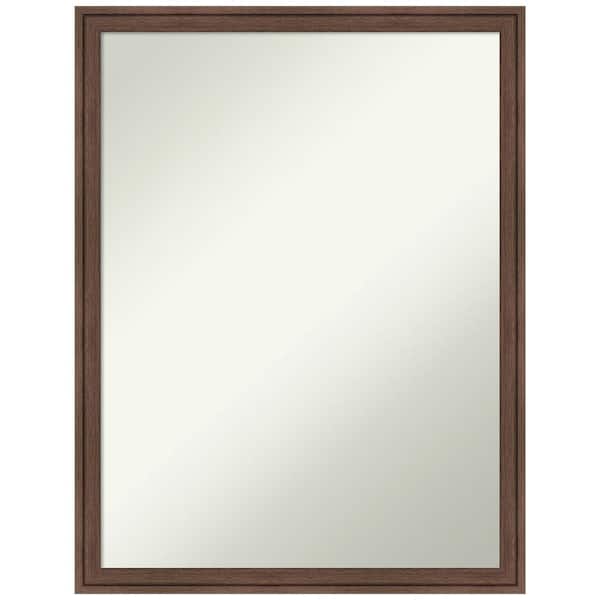 Amanti Art Florence Medium Brown 19.75 in. x 25.75 in. Non-Beveled Casual Rectangle Framed Wall Mirror in Brown