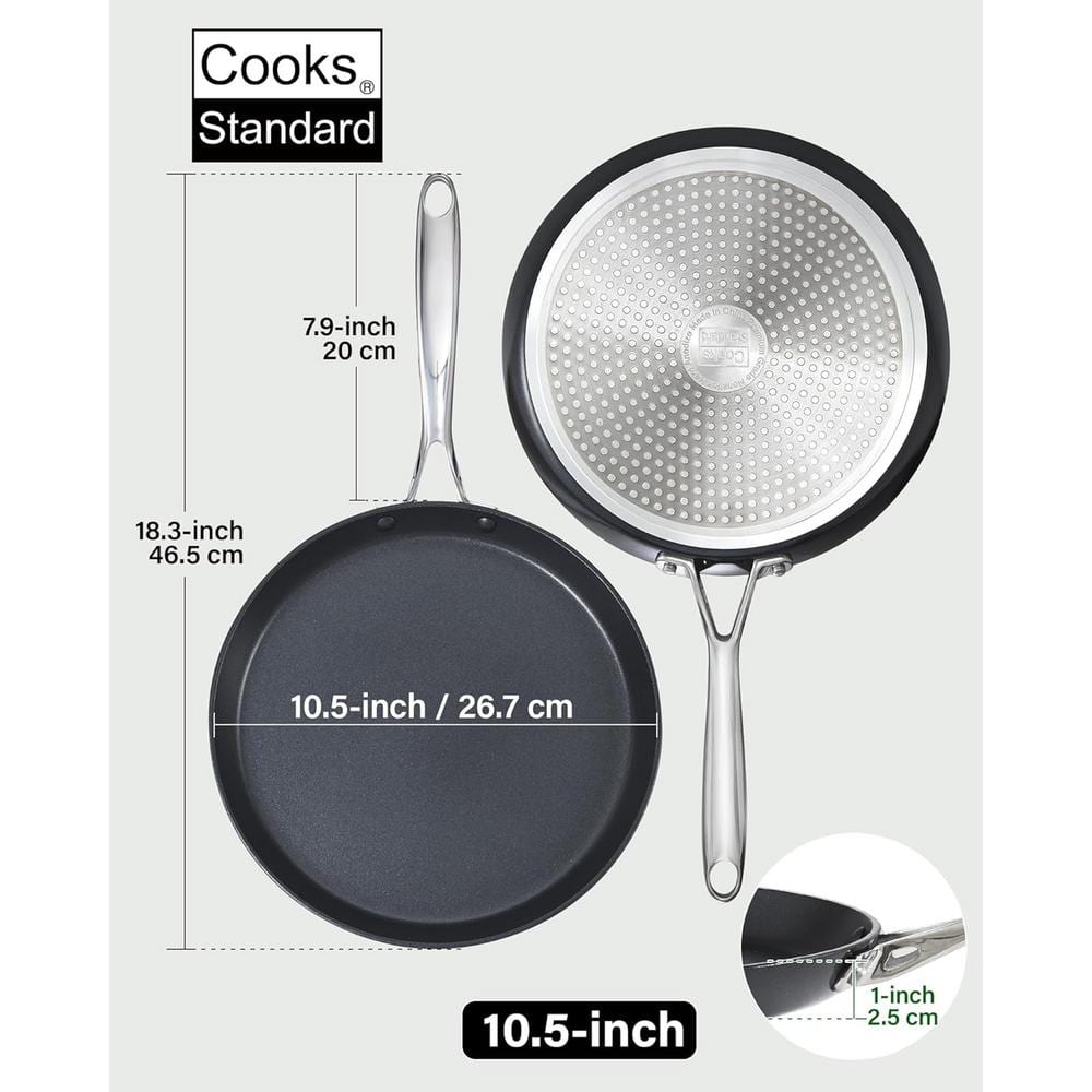 10.5-Inch Black Hard Anodized Nonstick Crepe Pan