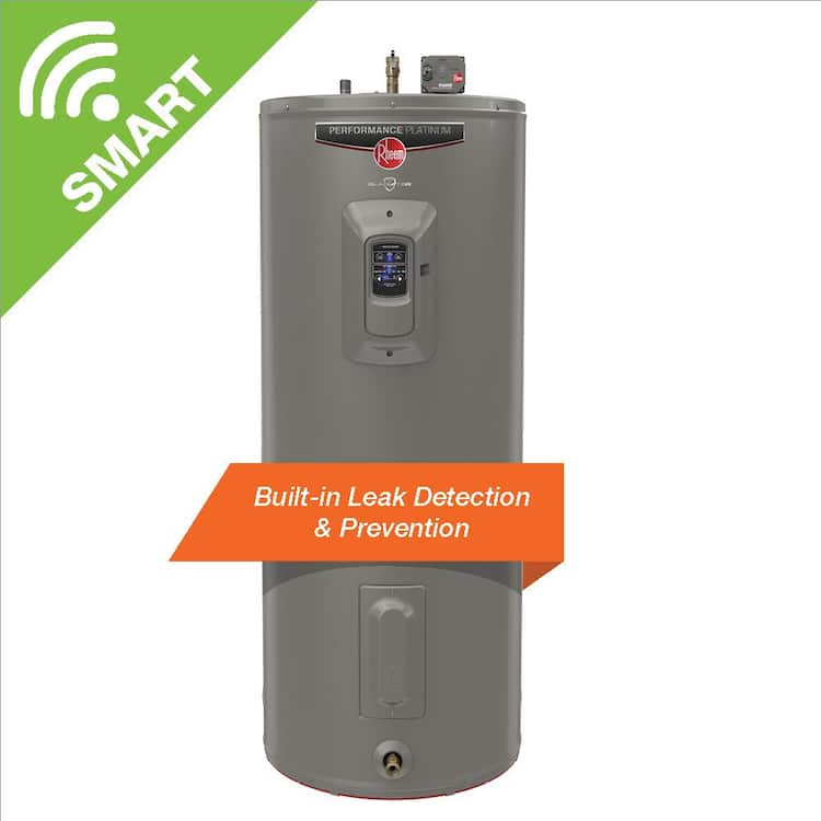 Rheem Gladiator 55 Gal. Tall 12-Year 5500-Watt Double Element Smart Electric Water Heater w/ Leak Detection and Auto Shutoff