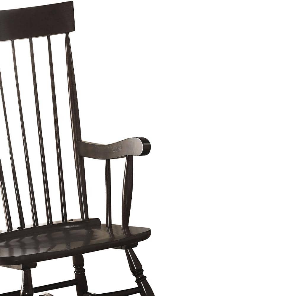 Arlo 45" Black Wooden Rocking Chair with Arms