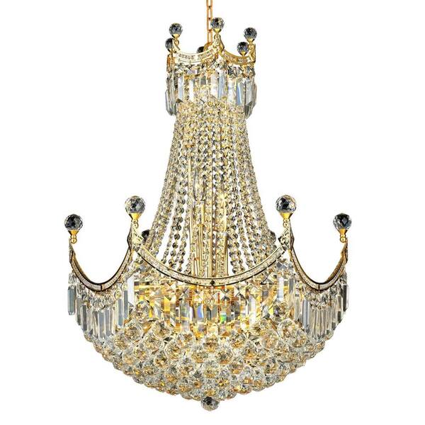 Elegant Lighting 18-Light Gold Chandelier with Clear Crystal