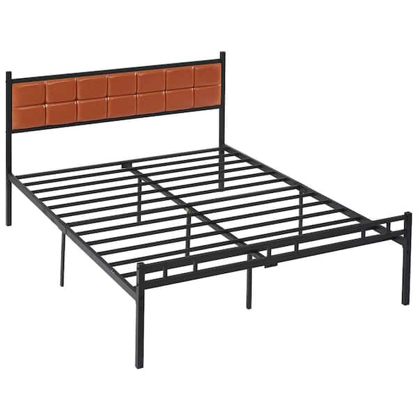 VECELO Bed Frame With PU Upholstered Headboard, Queen Platform ...