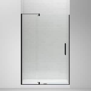 Echelon 48 in. x 70 in. Pivot Frameless Shower Door in Matte Black with Clear Glass